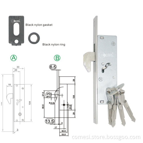 Metallic Door Lock 1684k Lock